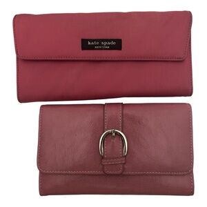 Kate Spade wallet- vinyl and pink wallet unmarked